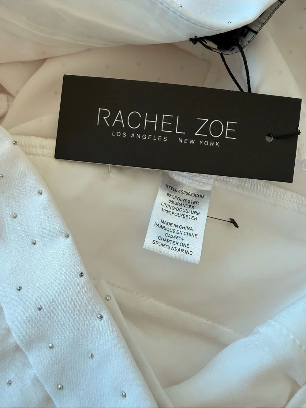 Rachel Zoe White  Pants with Stud Detail